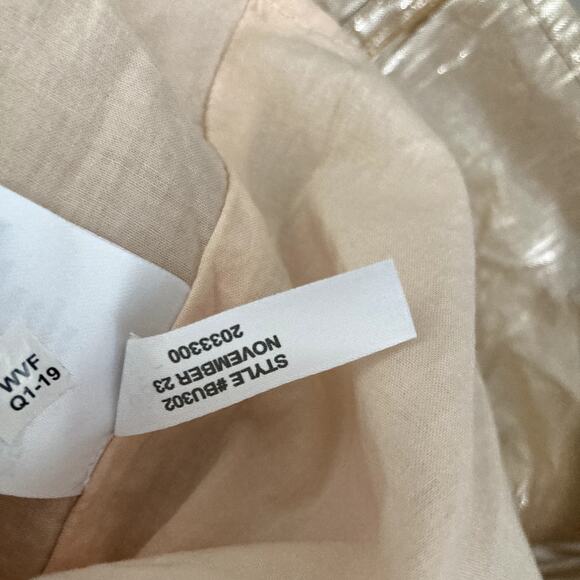 Crewcuts Gold Metallic Tiered Shimmer Short Sleeve Dress - 8 - Picture 6 of 8